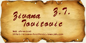 Živana Tovitović vizit kartica
